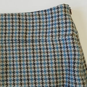 Mini skirt, Houndstooth blue-gray & brown, size 6, The Limited